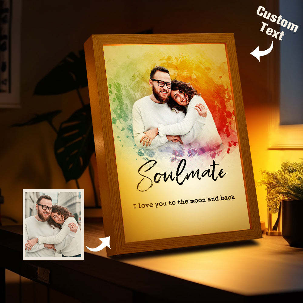 Custom Vintage Photo Lamp Personalized Text Light Valentine's Day Gifts For Her - photomoonlampau