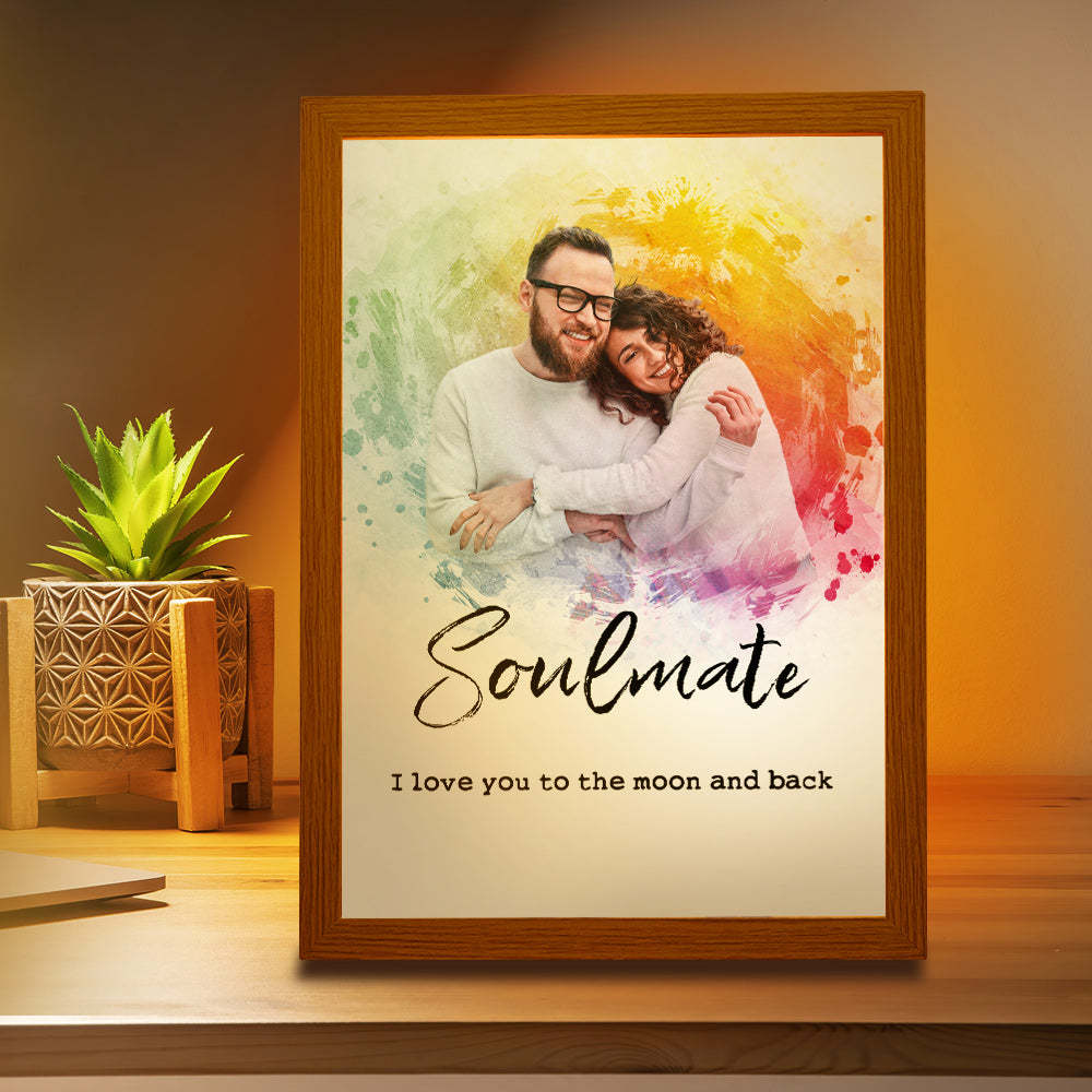 Custom Vintage Photo Lamp Personalized Text Light Valentine's Day Gifts For Her - photomoonlampau