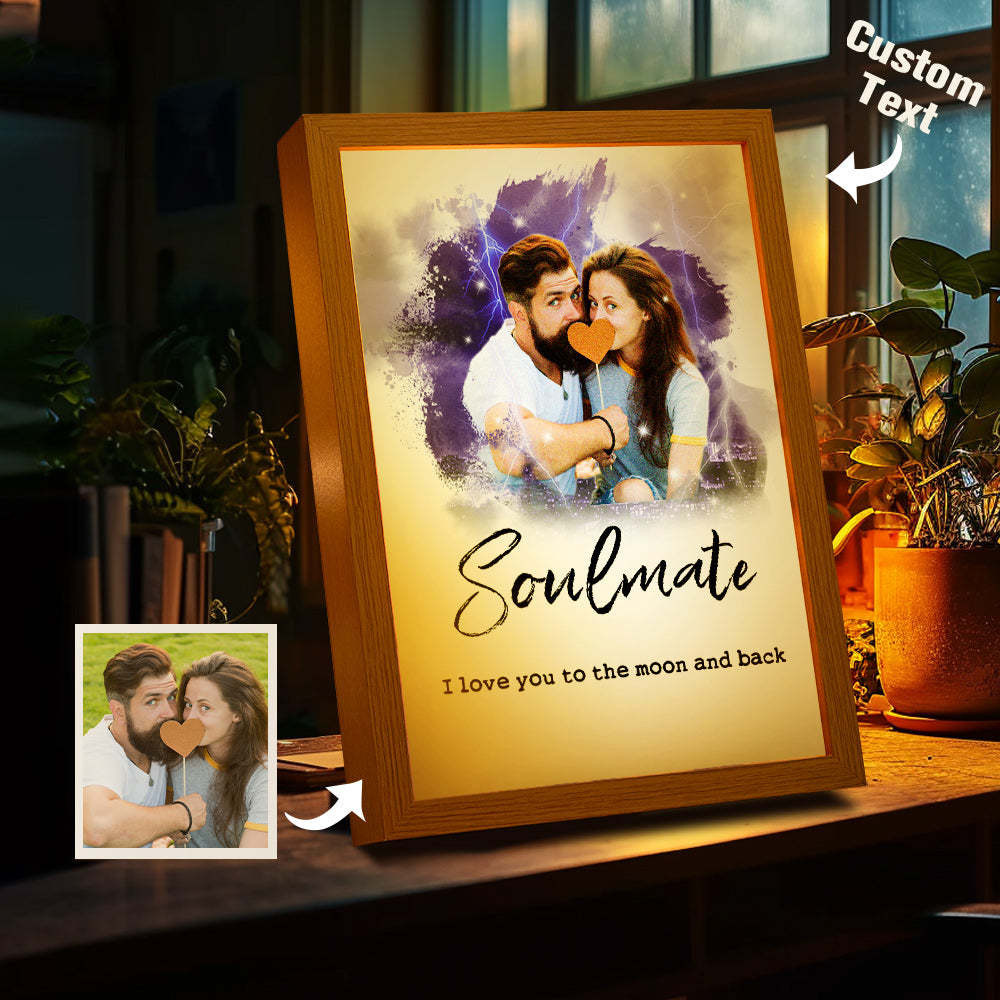 Custom Vintage Photo Lamp Personalized Text Light Valentine's Day Gifts For Her - photomoonlampau
