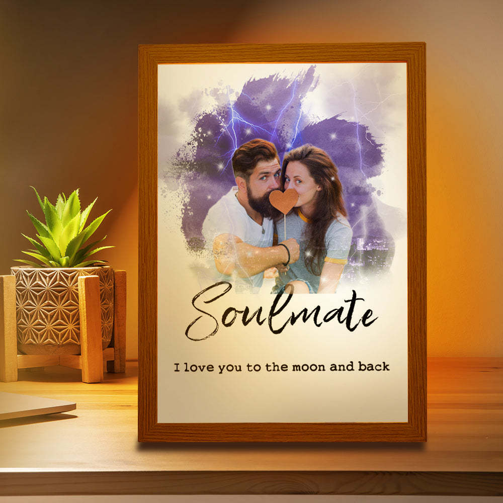 Custom Vintage Photo Lamp Personalized Text Light Valentine's Day Gifts For Her - photomoonlampau
