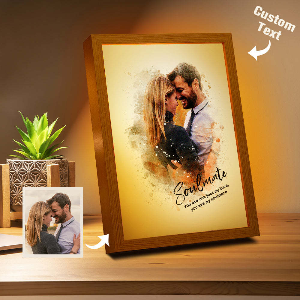 Custom Vintage Photo Lamp Personalized Text Light Valentine's Day Gifts For Her - photomoonlampau