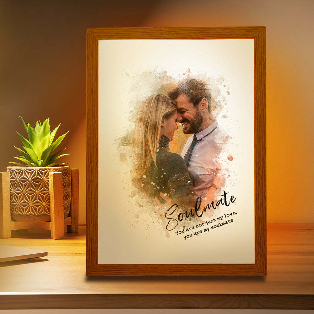 Custom Vintage Photo Lamp Personalized Text Light Valentine's Day Gifts For Her - photomoonlampau