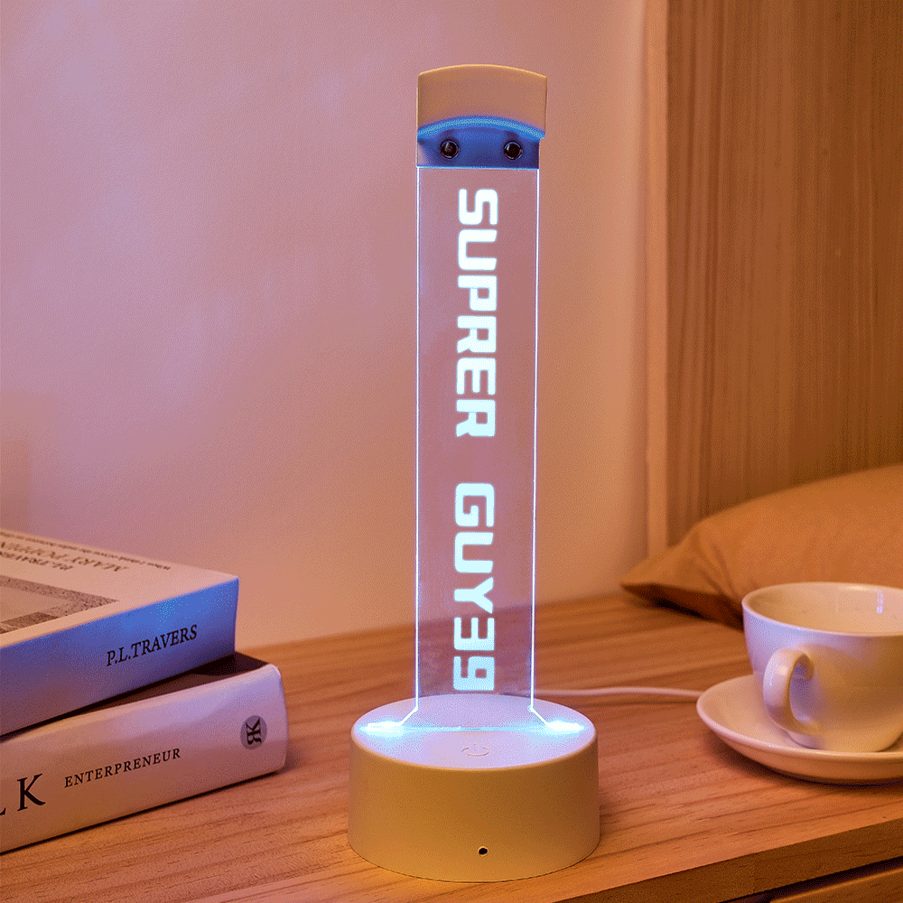 Personalized Text Headphone Stand Night Light Trendy Gamer Headset Holder Gifts For Him - photomoonlampau