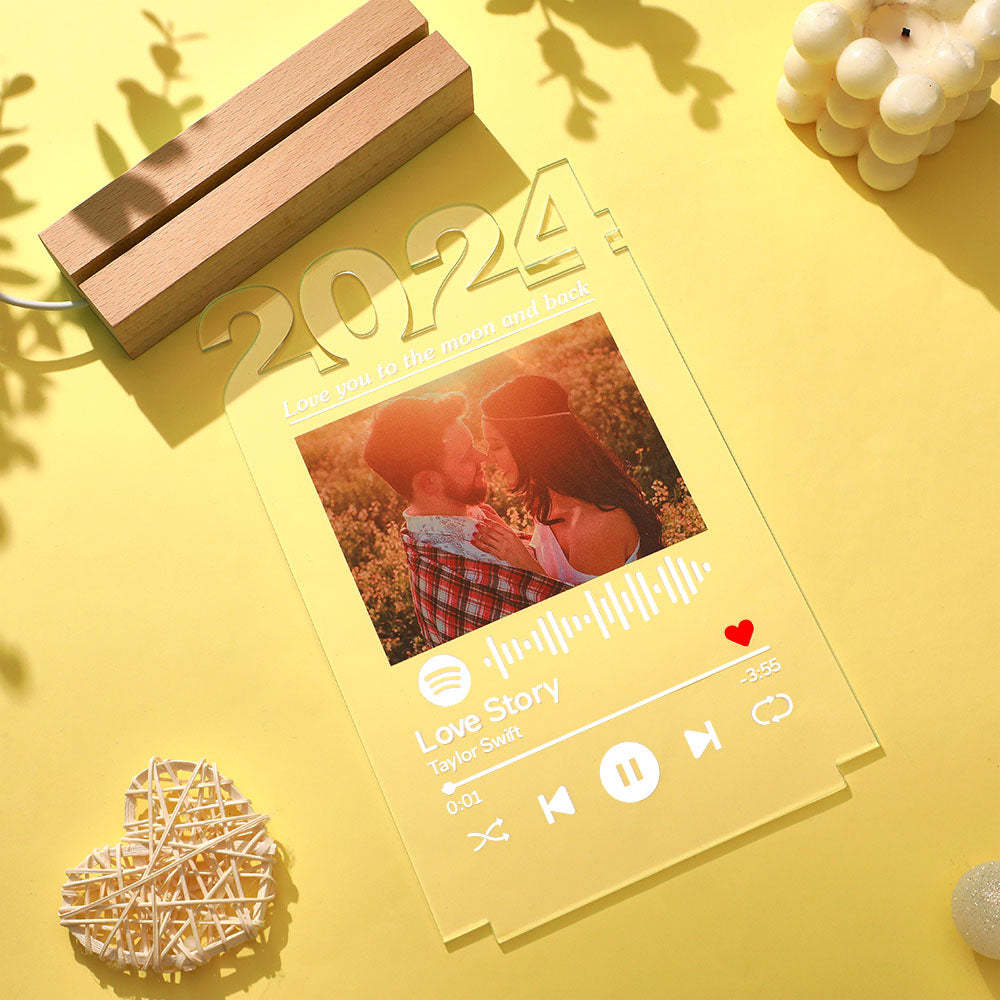 Personalized 2024 Spotify Night Light Custom Photo Lamp Room Decor Acrylic Plaque for Girlfriend - photomoonlampau