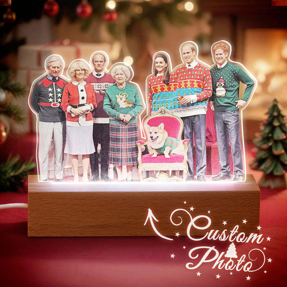 Personalized Photo Shape 3D LED Light Christmas Gift For Family Members - photomoonlampau