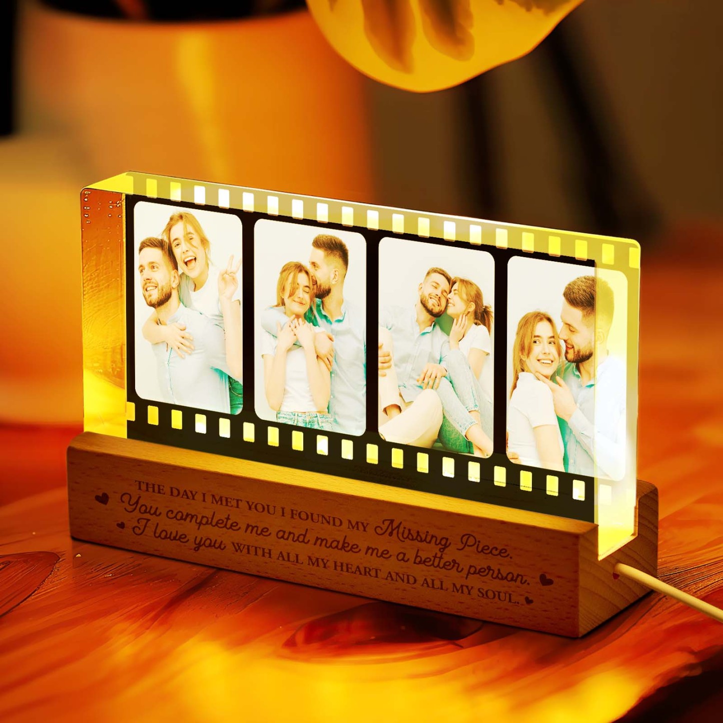 Personalized Photo Night Light Film Style Light Gift for Lover - photomoonlampau