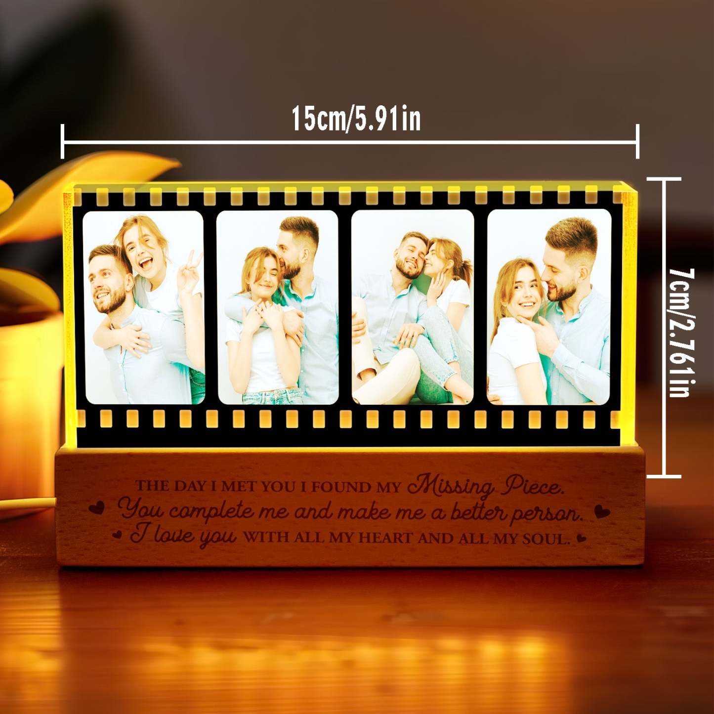 Personalized Photo Night Light Film Style Light Gift for Lover - photomoonlampau