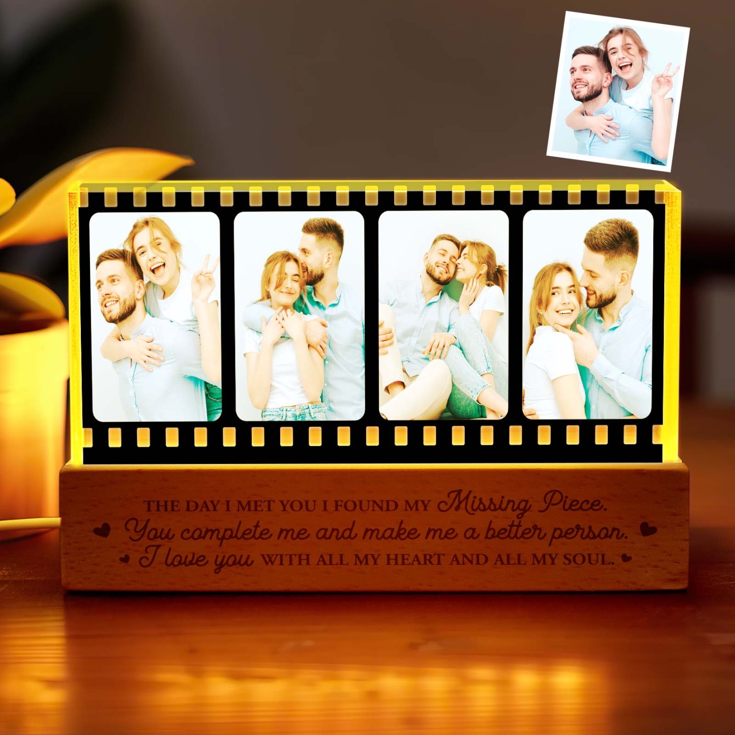 Personalized Photo Night Light Film Style Light Gift for Lover - photomoonlampau