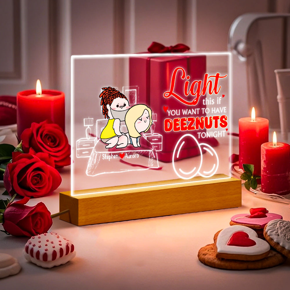 Custom Night Light Deeznuts Tonight Personalised Led Light Gifts for Couple