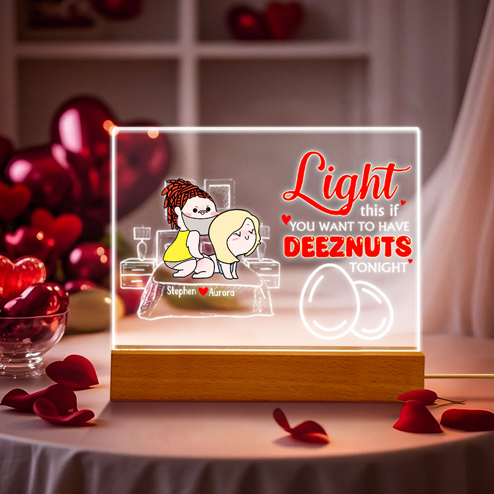 Custom Night Light Deeznuts Tonight Personalised Led Light Gifts for Couple