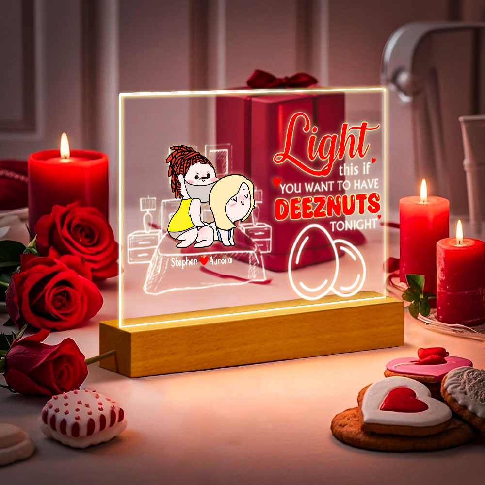 Custom Night Light Deeznuts Tonight Personalised Led Light Gifts for Couple