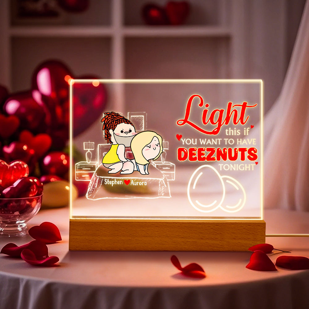 Custom Night Light Deeznuts Tonight Personalised Led Light Gifts for Couple