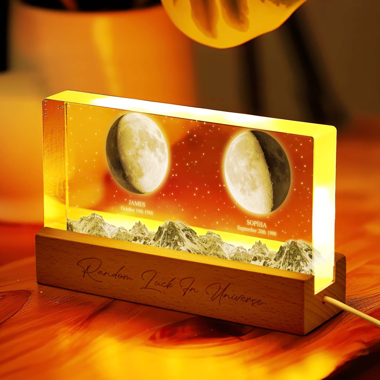 Personalized Moon Phase Night Light Custom Photo Light Gift for Lover - photomoonlampau
