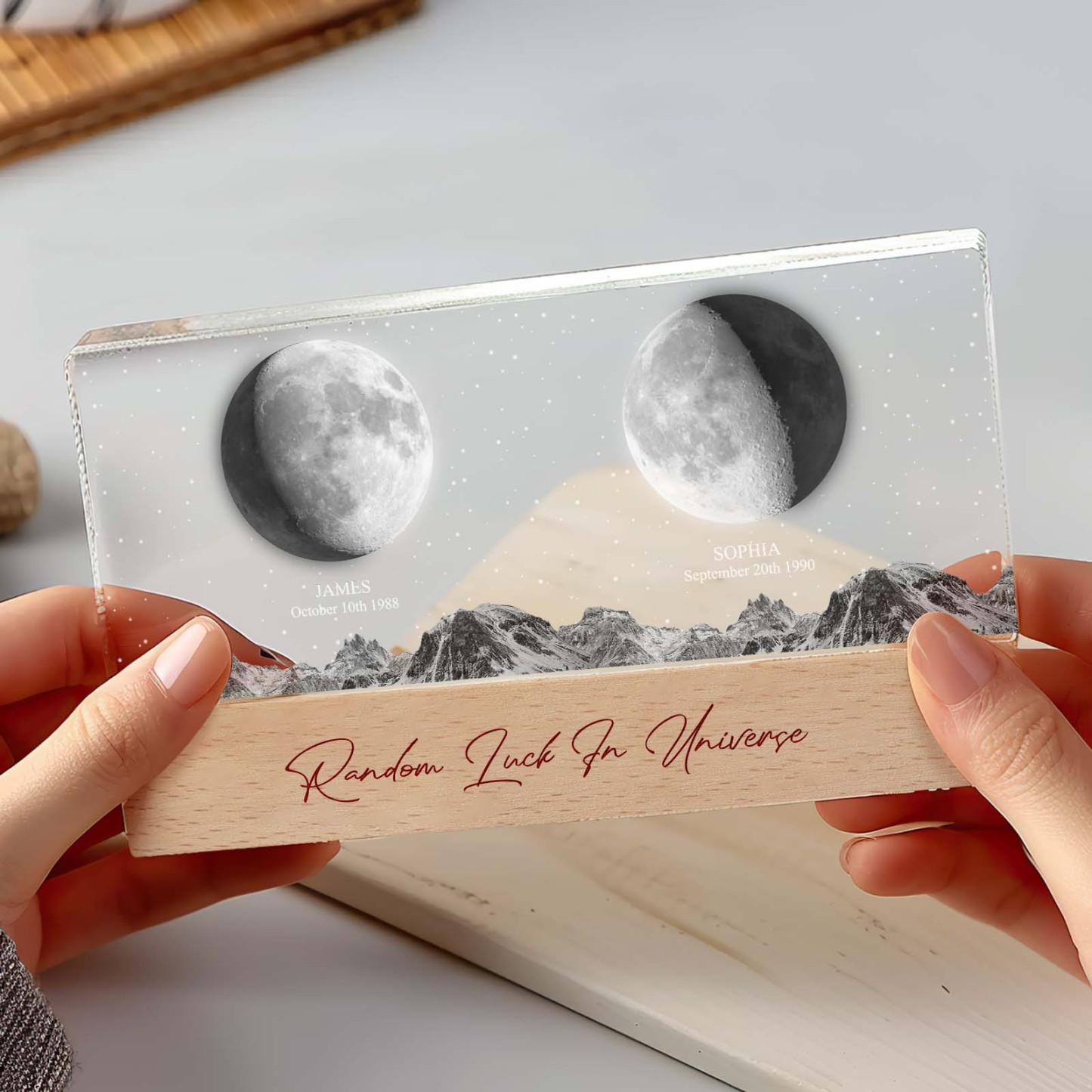 Personalized Moon Phase Night Light Custom Photo Light Gift for Lover - photomoonlampau