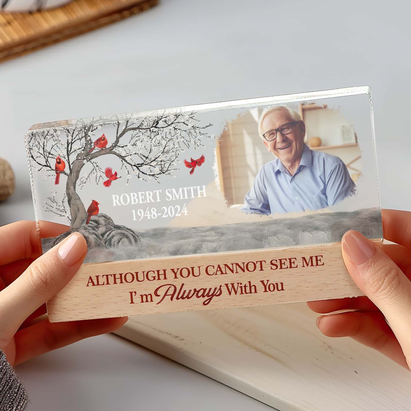 Personalized I'm Always With You Night Light Custom Photo Light Memorial Gift - photomoonlampau