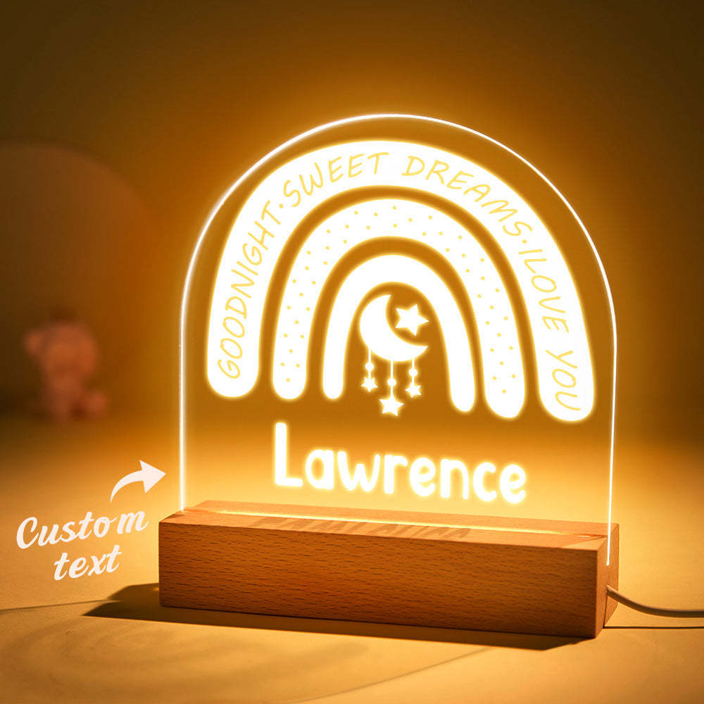 You could add your son name on the custom night light 