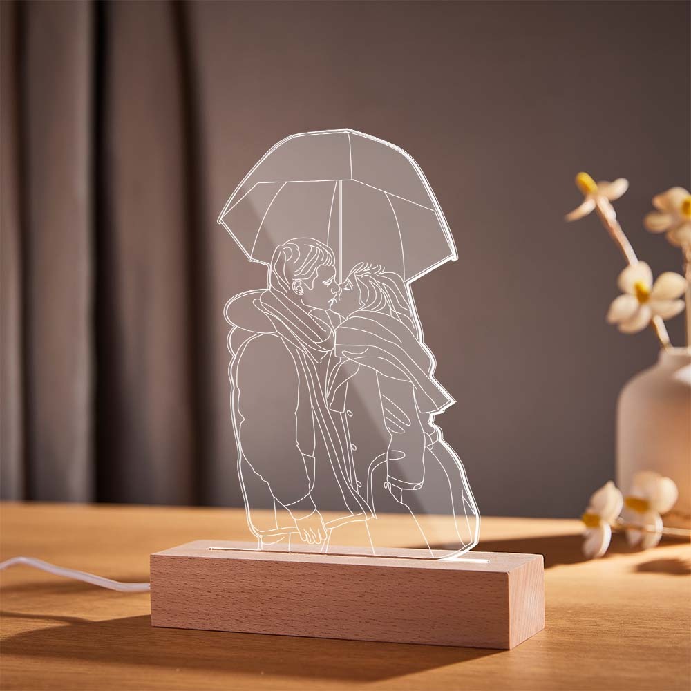 Personalised 3D Photo Night Light Custom Lamp 7 Colors Acrylic Night Light Anniversary Gifts - photomoonlampau