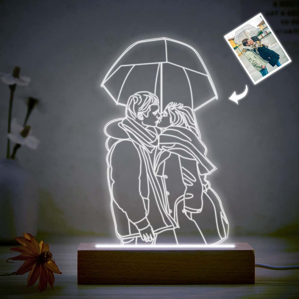 Personalised 3D Photo Night Light Custom Lamp 7 Colors Acrylic Night Light Anniversary Gifts - photomoonlampau