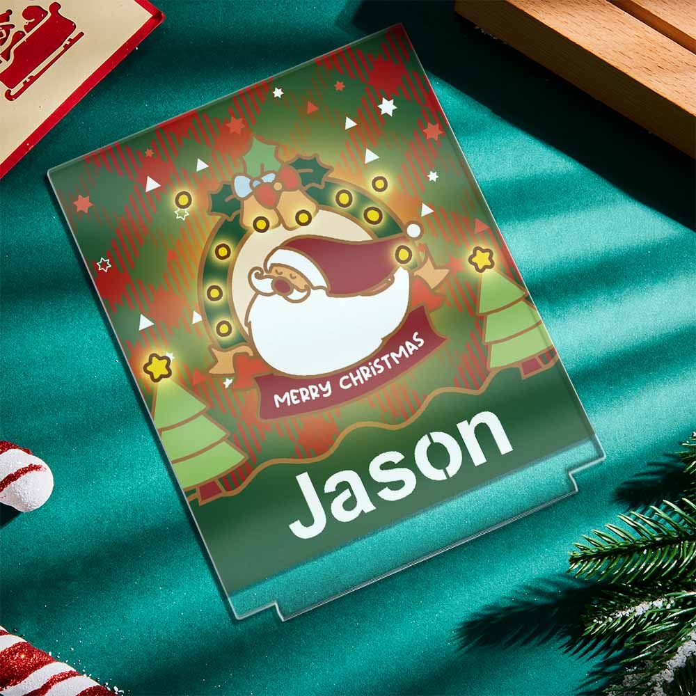 Santa Claus Kids Custom Night Light Name Sign For Christmas Party Decoration - photomoonlampau