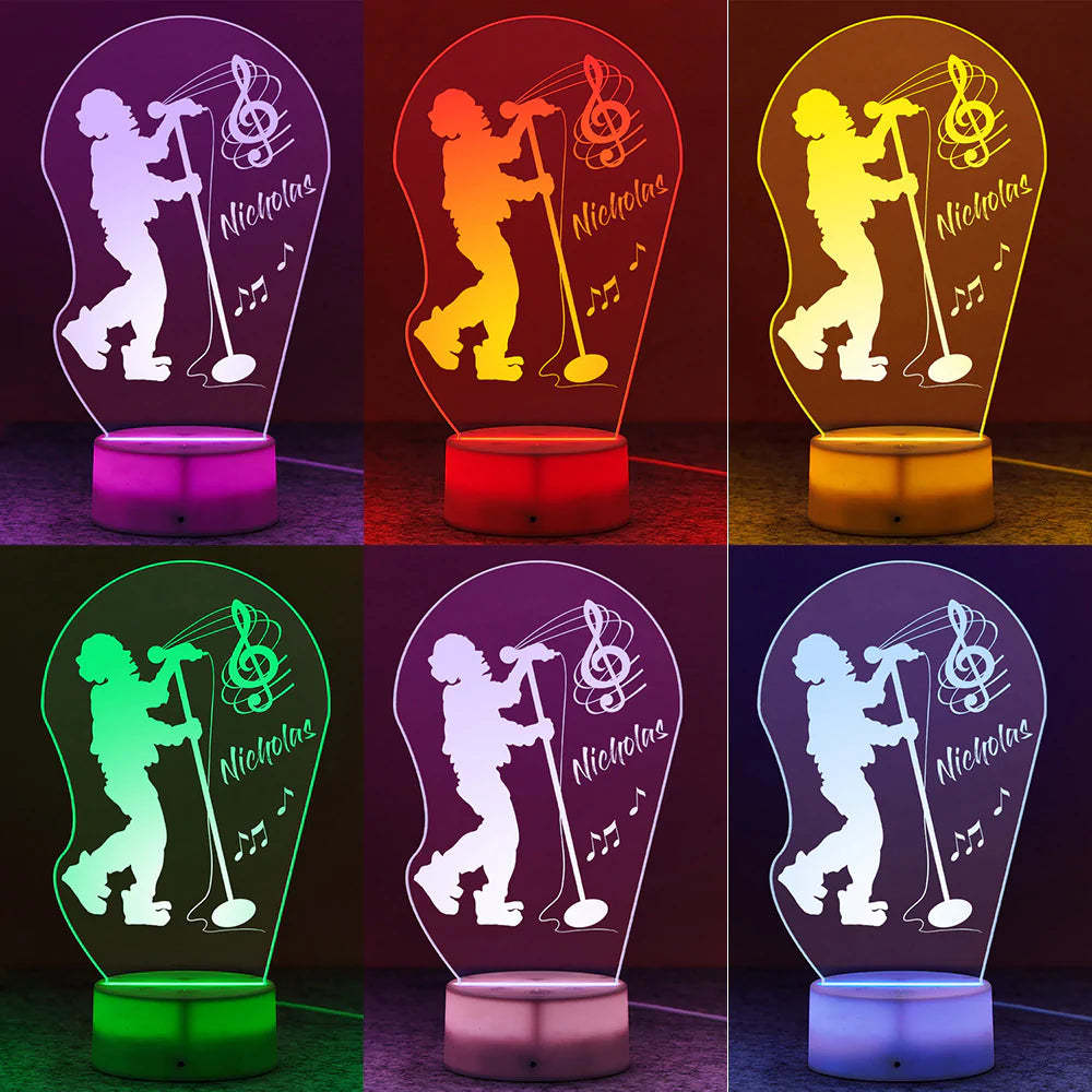 Custom Engraved LED Night Light Acrylic Light Up Singer Lamp Gift for Her - photomoonlampau