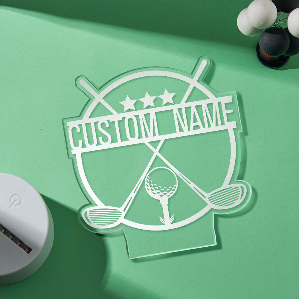 Personalised Name Seven-Color Night Light Golf Style Lamp Gifts For Boys - photomoonlampau
