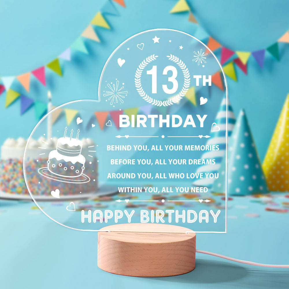 Personalised Night Light Custom Acrylic Lamp Birthday Gifts for Friends or Family - photomoonlampau