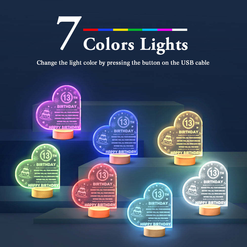 Personalised Night Light Custom Acrylic Lamp Birthday Gifts for Friends or Family - photomoonlampau