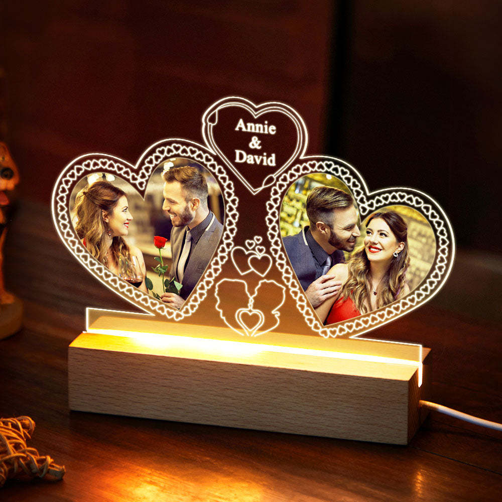 Personalized Led Picture Night Light Custom Photo  Lamp Cute Gifts For Love Unique Birthday Present - photomoonlampau