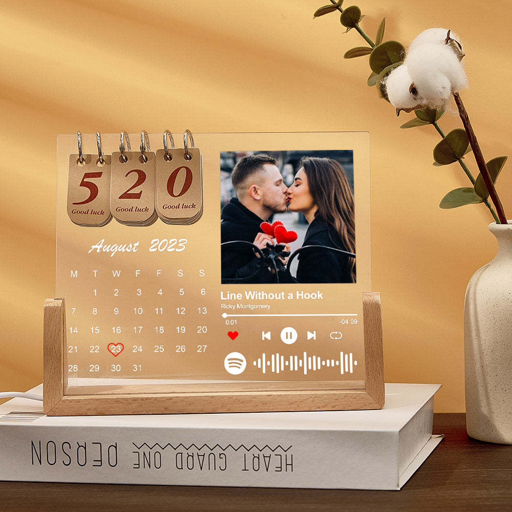 Custom Spotify Code Lamp Personalized Countdown Calendar Night Light - photomoonlampau