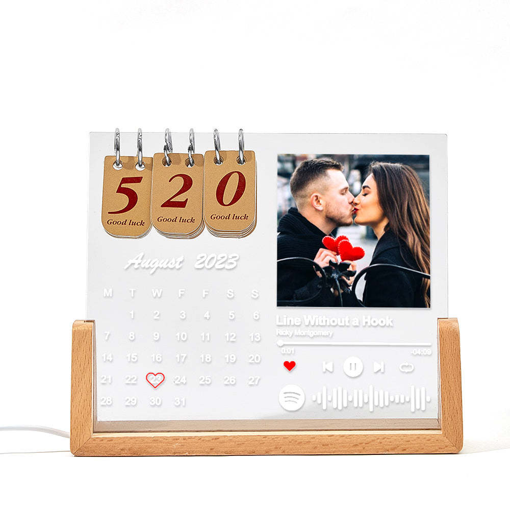 Custom Spotify Code Lamp Personalized Countdown Calendar Night Light - photomoonlampau