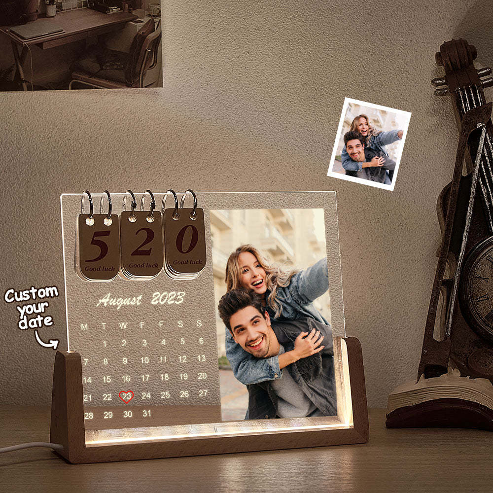 Custom Photo Lamp Personalized Countdown Calendar Night Light - photomoonlampau