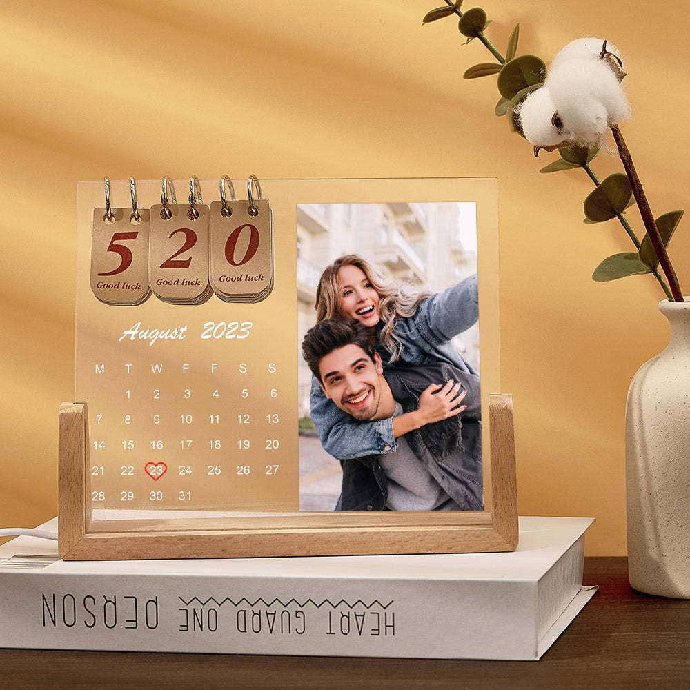 Custom Photo Lamp Personalized Countdown Calendar Night Light - photomoonlampau