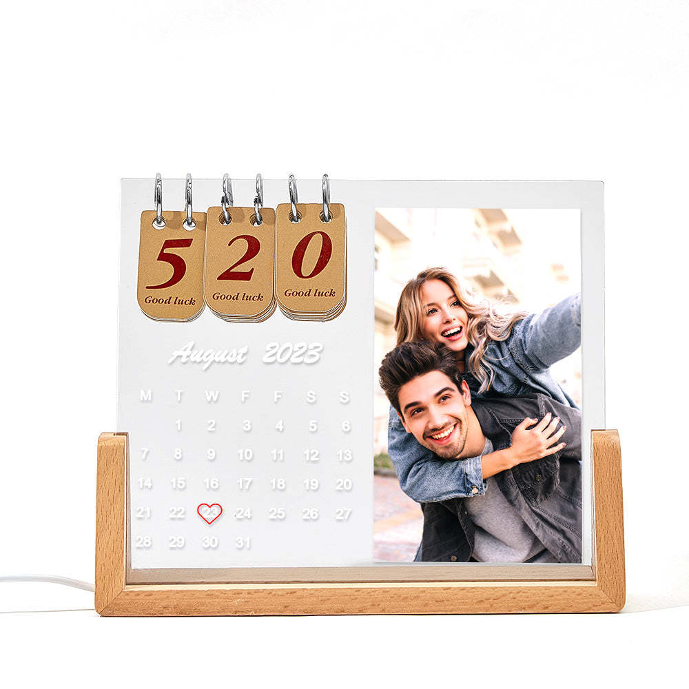 Custom Photo Lamp Personalized Countdown Calendar Night Light - photomoonlampau