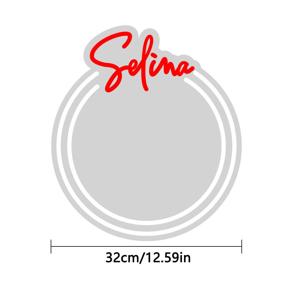 Personalised Name Mirror Light for Wall Custom Color Neon Mirror LED Dimmable Light Birthday Party Wedding Gift - photomoonlampau