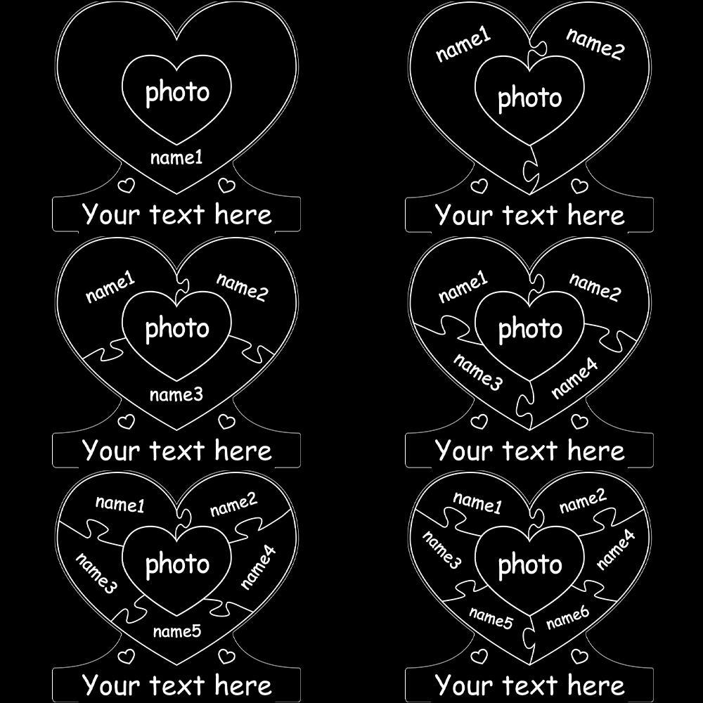 Custom Family Photo Light Named Puzzle Lamp Gifts for DAD Mom Personalised Night Light