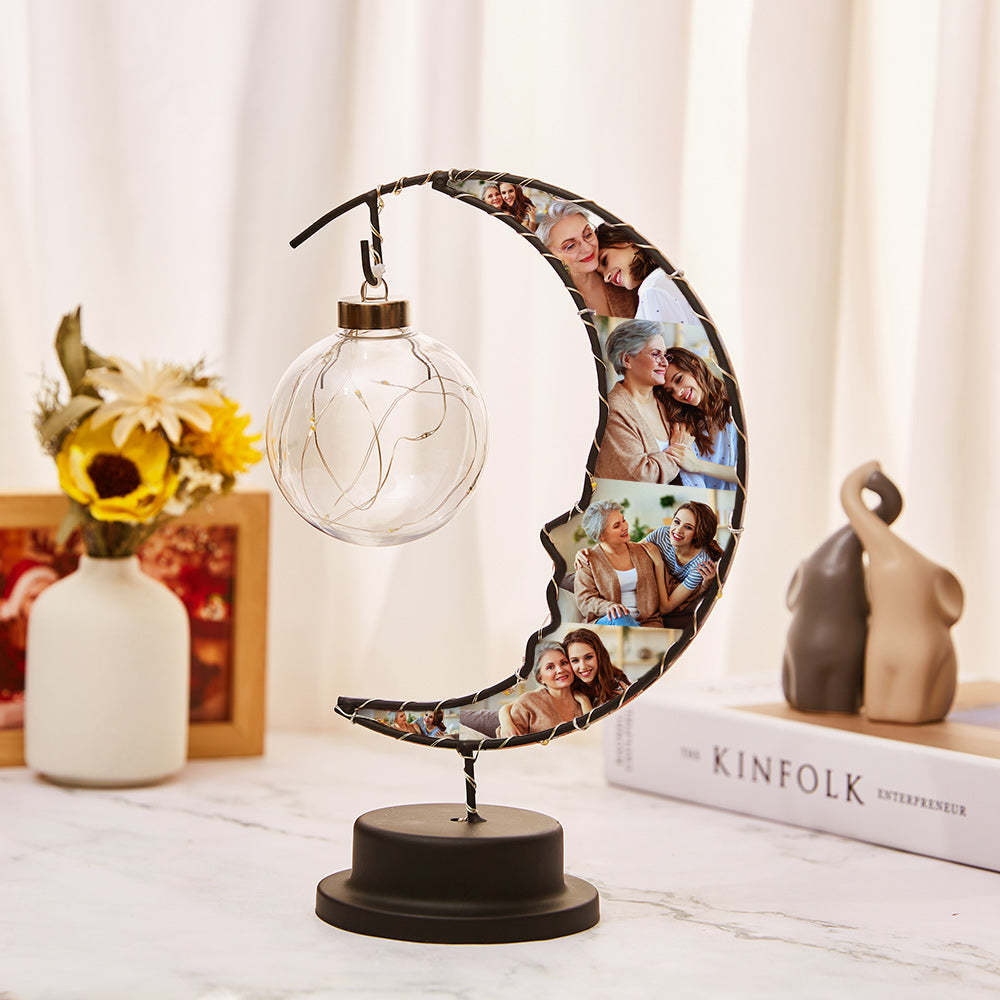 Personalised Photo Moon Light Mother's Day Gift Custom Moon Light with 6 Photo Love Gift for Couples Friends Family