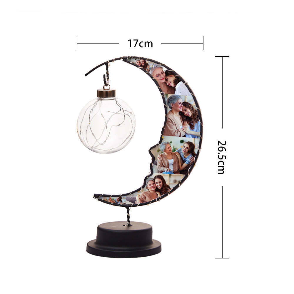 Personalised Photo Moon Light Mother's Day Gift Custom Moon Light with 6 Photo Love Gift for Couples Friends Family