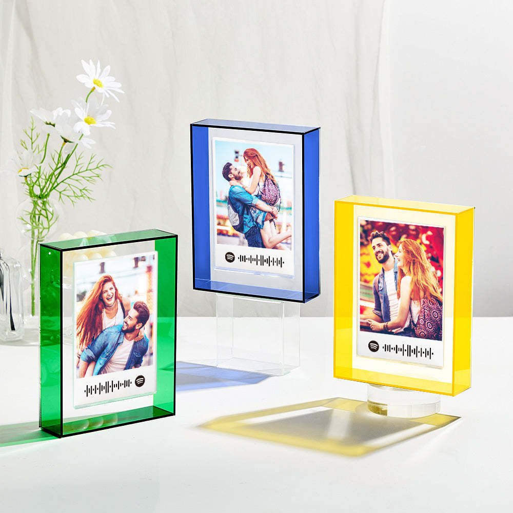 Custom Scannable Spotify Code Ornaments Colored Border Acrylic Gifts - photomoonlampau