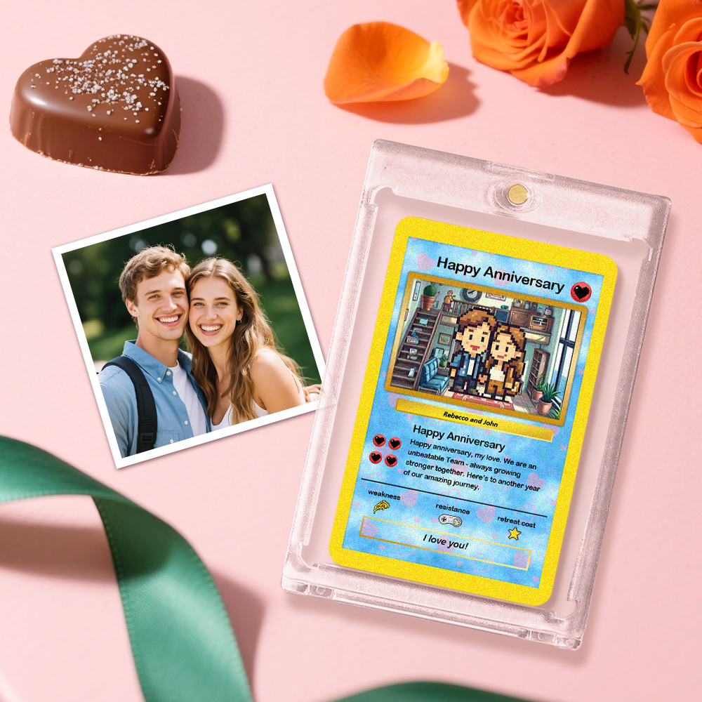 Personalized Card Anniversary Present Turn Your Photo into a Unique Collectible - photomoonlampau
