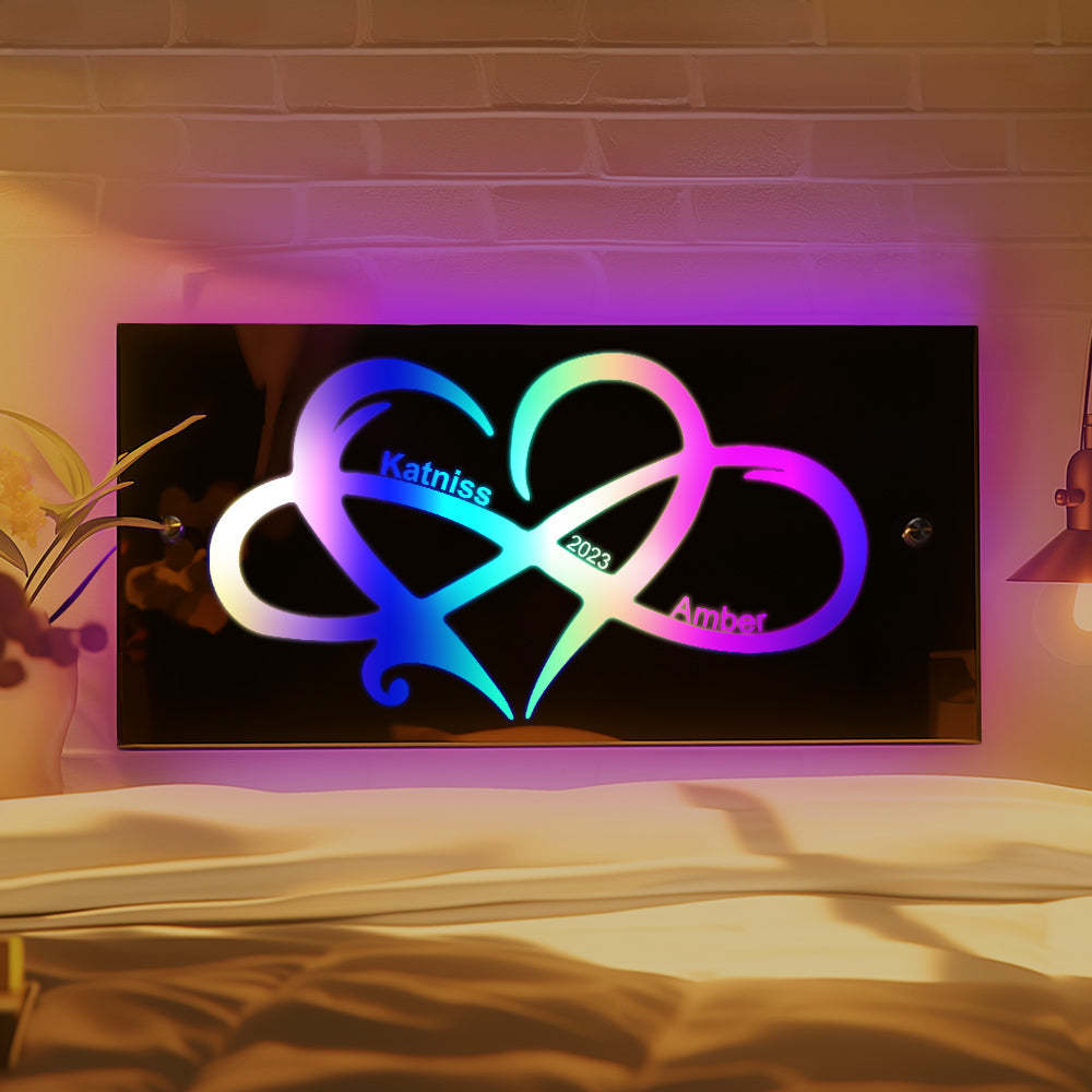 Personalized Name Infinity Love Mirror Light Couple Gift - photomoonlamp