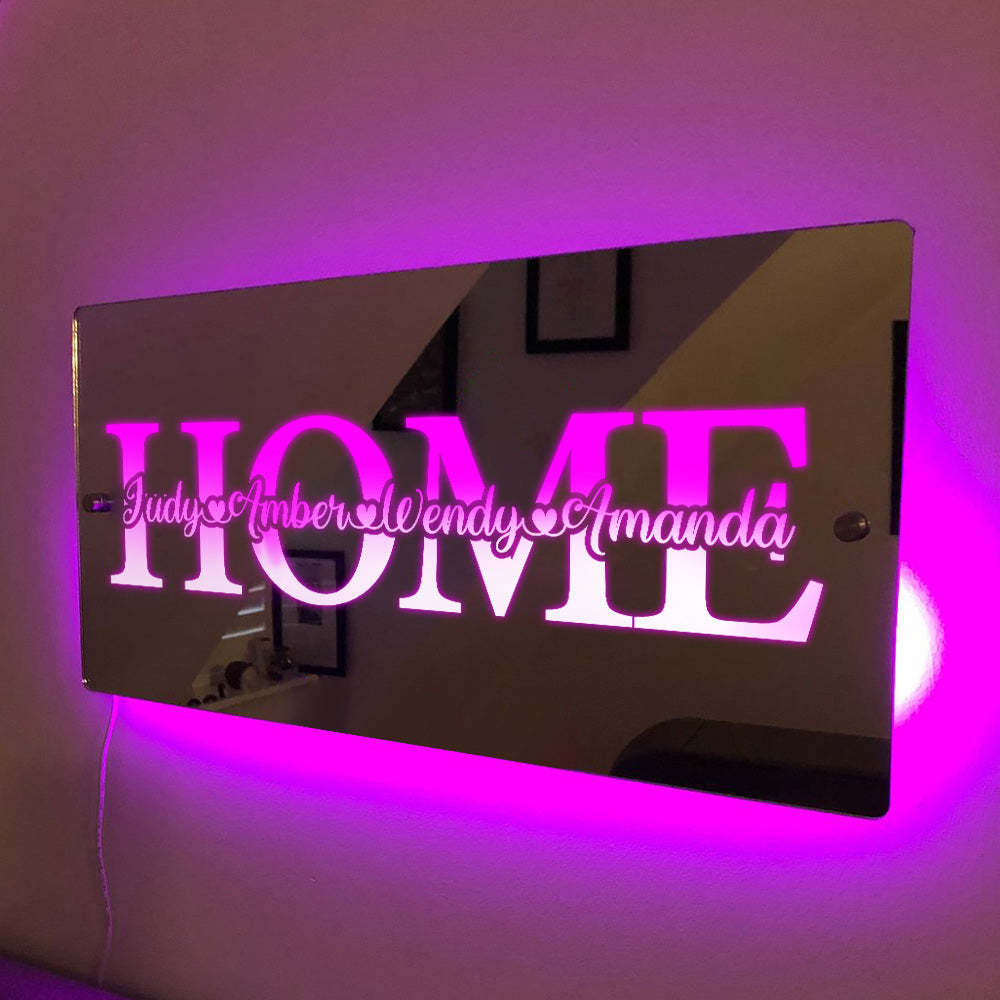 Custom Name Mirror Light Family Love Home Gift - photomoonlampau