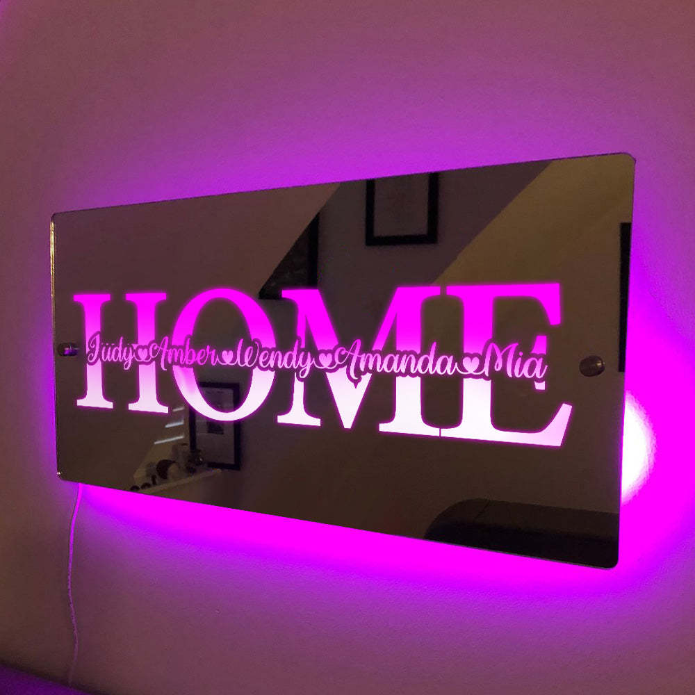 Custom Name Mirror Light Family Love Home Gift - photomoonlampau