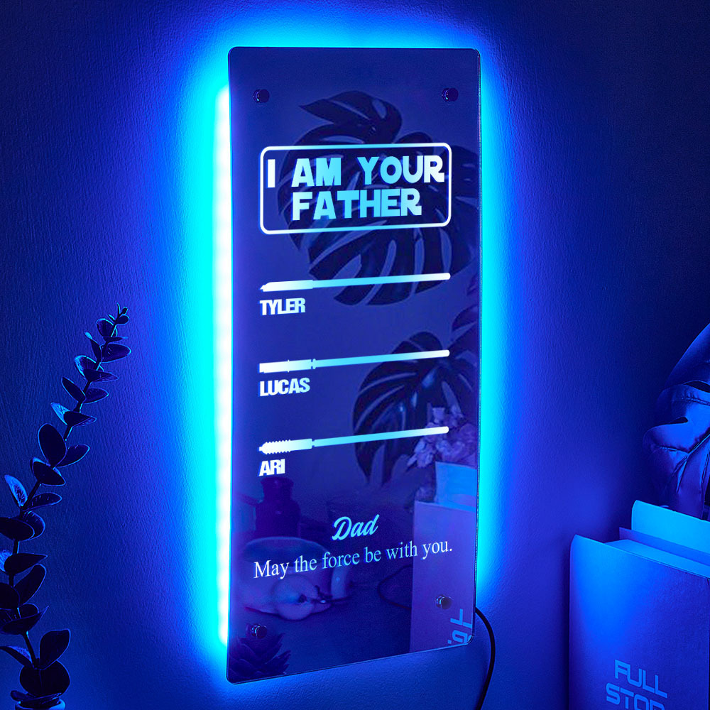 Father's Day I Am Their Father Lightsaber Mirror Lamp Gift for Dad - MyMoonLampAu