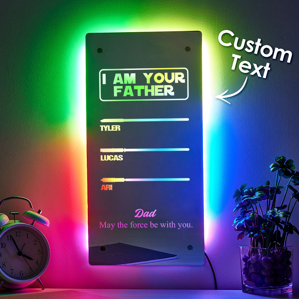 Father's Day I Am Their Father Lightsaber Mirror Lamp Gift for Dad - MyMoonLampAu