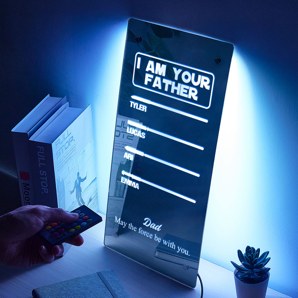 Father's Day I Am Their Father Lightsaber Mirror Lamp Gift for Dad - MyMoonLampAu
