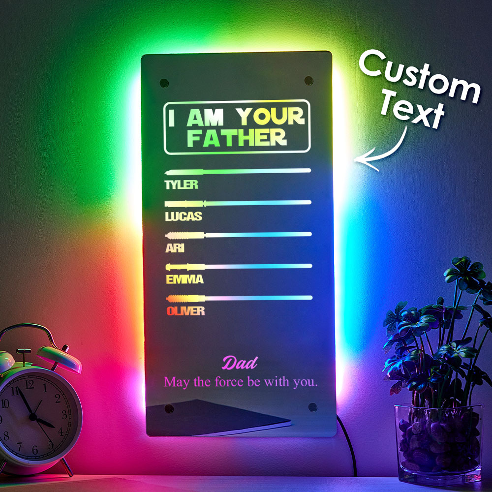 Father's Day I Am Their Father Lightsaber Mirror Lamp Gift for Dad - MyMoonLampAu