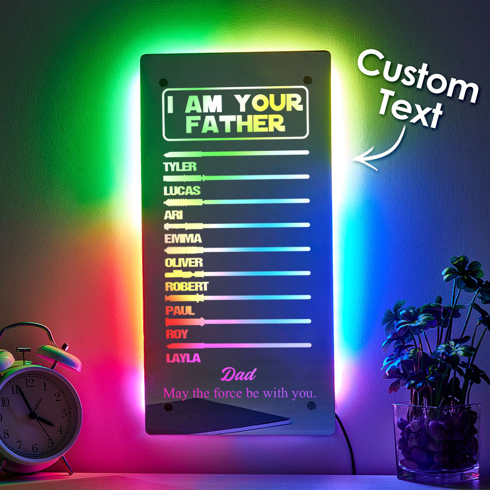 Father's Day I Am Their Father Lightsaber Mirror Lamp Gift for Dad - MyMoonLampAu