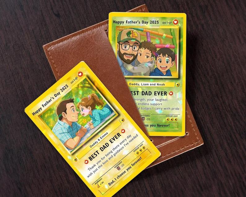 Custom Couple Trading Card Personalized Photo Art Boyfriend Gift Anniversary Wallet Keepsake - photomoonlampau
