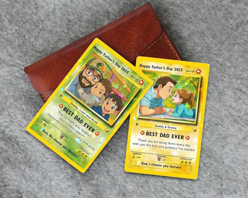 Custom Couple Trading Card Personalized Photo Art Boyfriend Gift Anniversary Wallet Keepsake - photomoonlampau