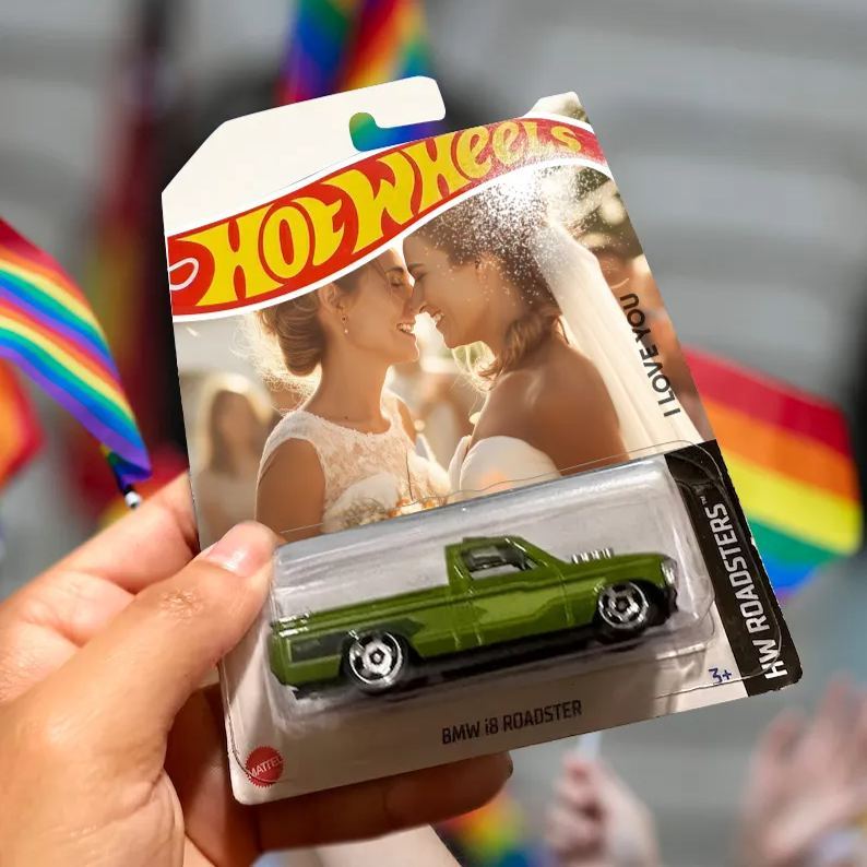 Personalized Dream Car Toy - The Perfect Wedding Anniversary Gift for Husband - dad/mom/love/grandpa wheels Car With Photo & Text - photomoonlampau